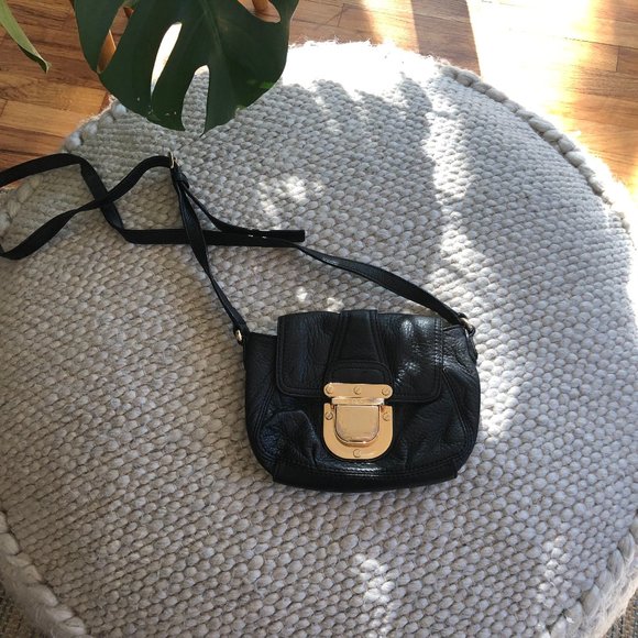 Michael Kors Mini Crossbody Bag - Black Leather - Picture 1 of 4